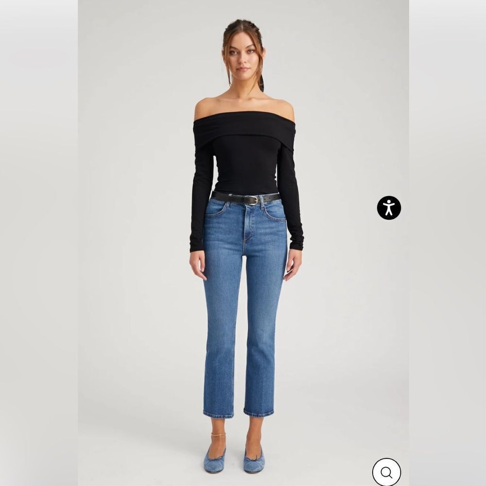 SPRWMN Jeans REVOLVE NWT Charlotte Crop Flare High Waist Selvedge Blue Size 27